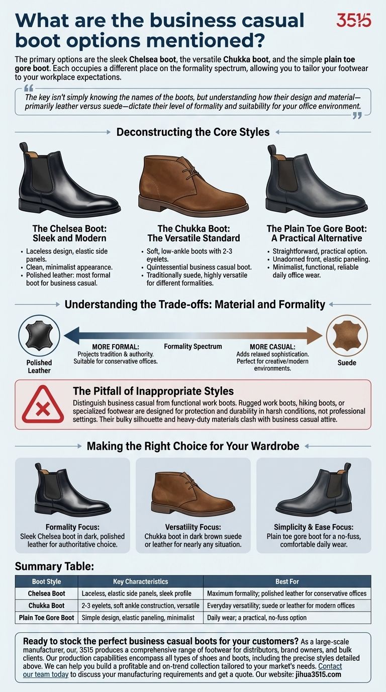 Quelles sont les options de bottes décontractées pour le travail mentionnées ? Trouvez le style parfait pour votre bureau Guide Visuel