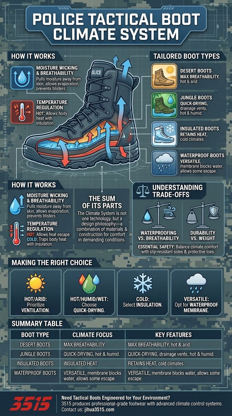 警用战术靴中的气候系统是什么？全天候足部舒适指南 图解指南