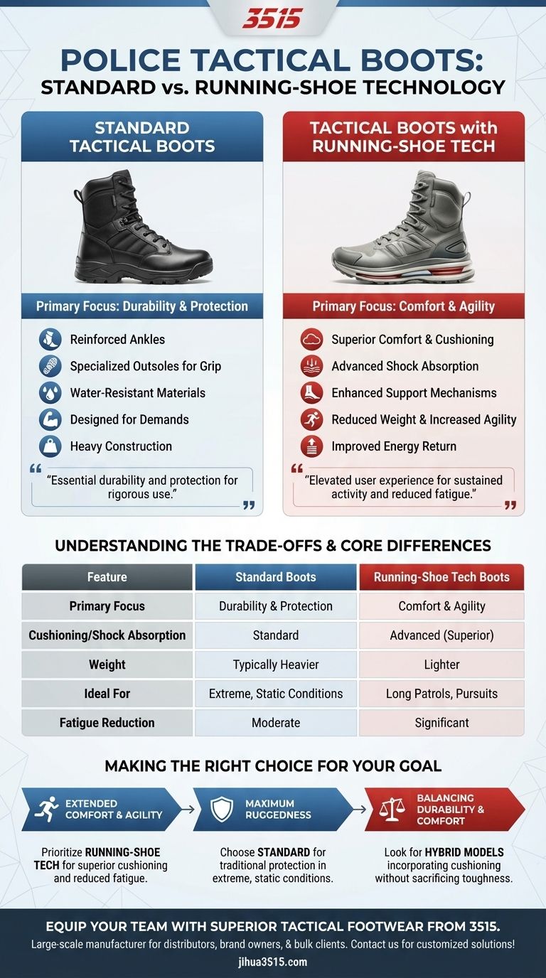 كيف تختلف أحذية الشرطة التكتيكية المزودة بتقنية أحذية الجري عن الموديلات القياسية؟ تعزيز الراحة وخفة الحركة للعمليات المتطلبة دليل مرئي