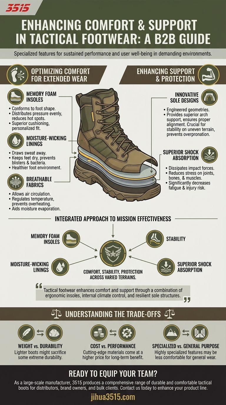 Welche Merkmale verbessern den Komfort und die Unterstützung bei taktischen Schuhen? Maximieren Sie Leistung und Schutz Visuelle Anleitung