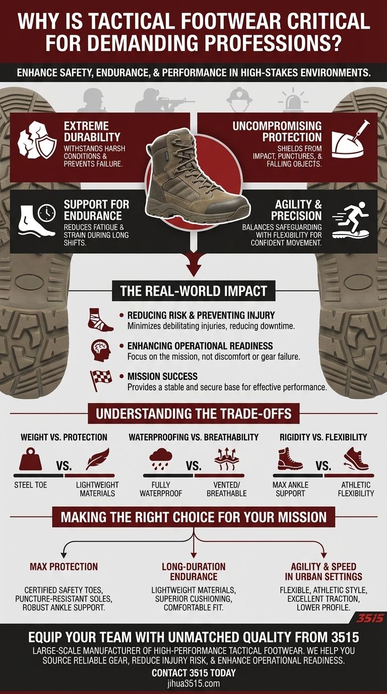 Pourquoi les chaussures tactiques sont-elles essentielles pour les professions exigeantes ? Libérez des performances et une sécurité maximales Guide Visuel