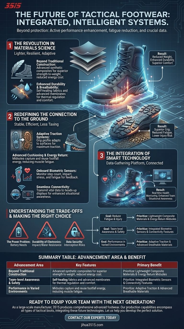 Que avanços futuros podem ser esperados em calçados táticos? De sensores inteligentes a solas adaptativas Guia Visual