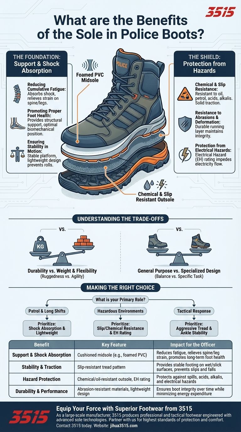 경찰 부츠 밑창의 이점은 무엇인가요? 경찰관의 안전과 지구력 향상 시각적 가이드