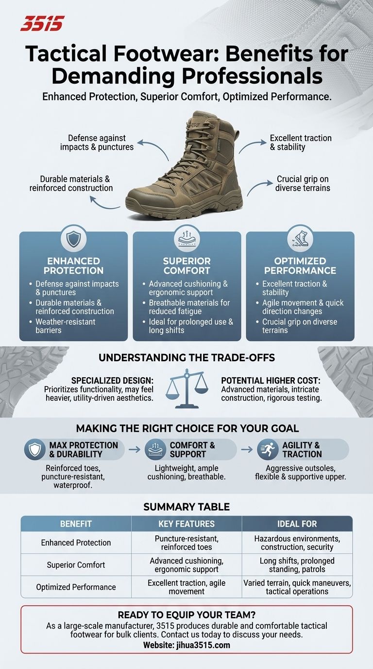 Quali sono i vantaggi generali dell'indossare calzature tattiche? Protezione migliorata, comfort e prestazioni Guida Visiva
