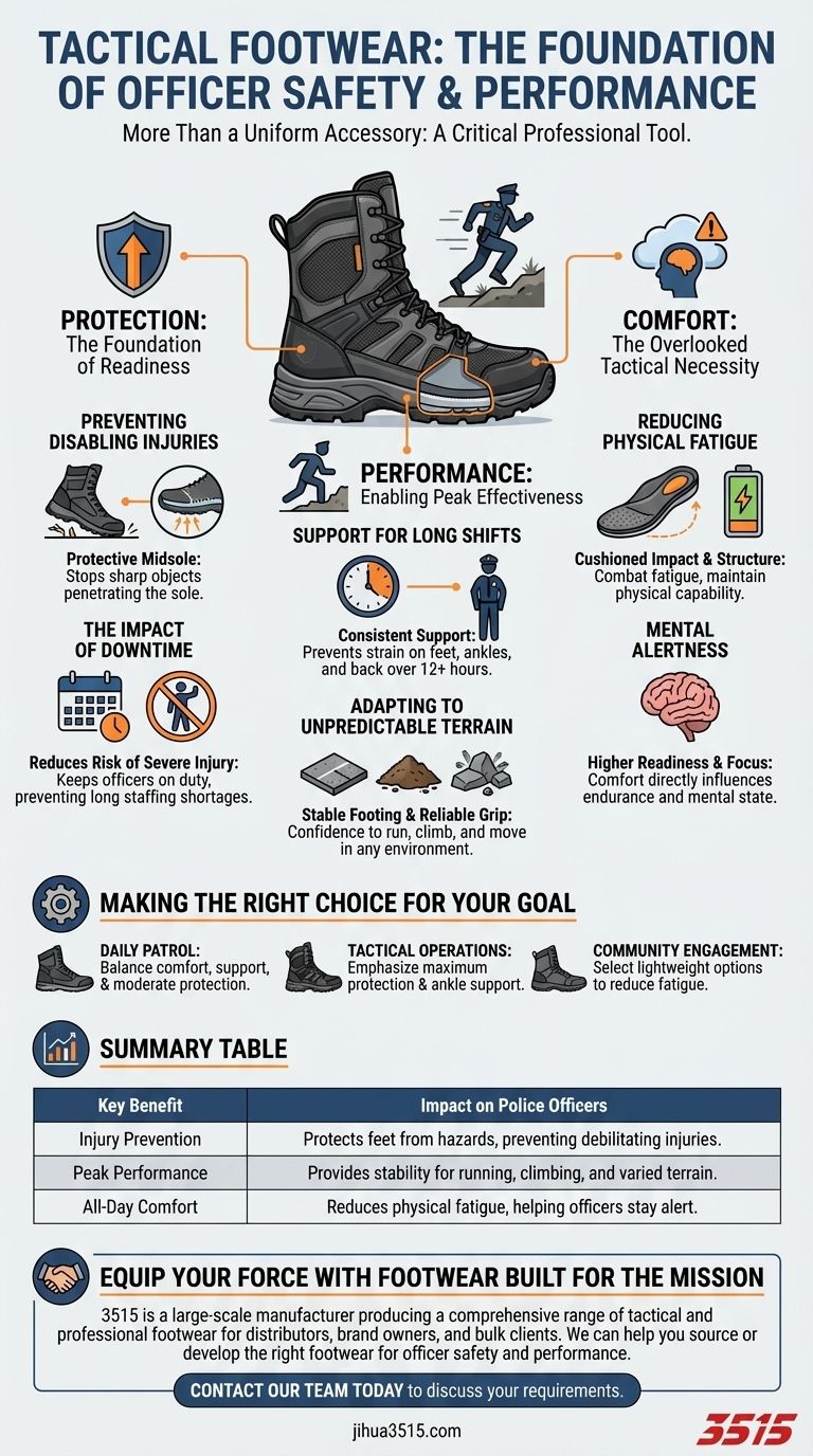 Pourquoi les chaussures tactiques sont-elles importantes pour les policiers ? Assurer la sécurité, la performance et le confort Guide Visuel