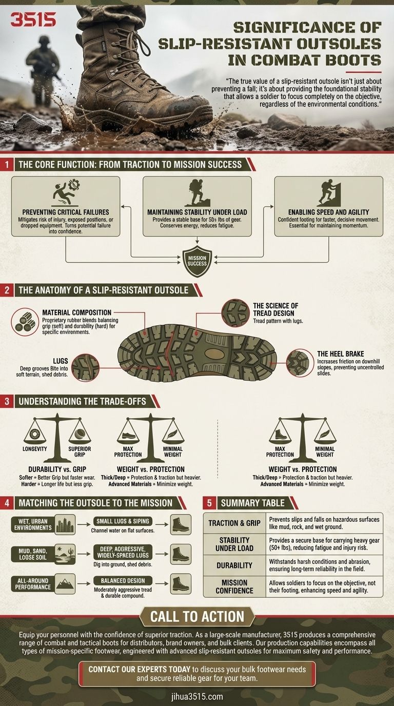 Quelle est l'importance des semelles extérieures antidérapantes dans les bottes de combat ? Assurer une traction et une stabilité critiques pour la mission Guide Visuel