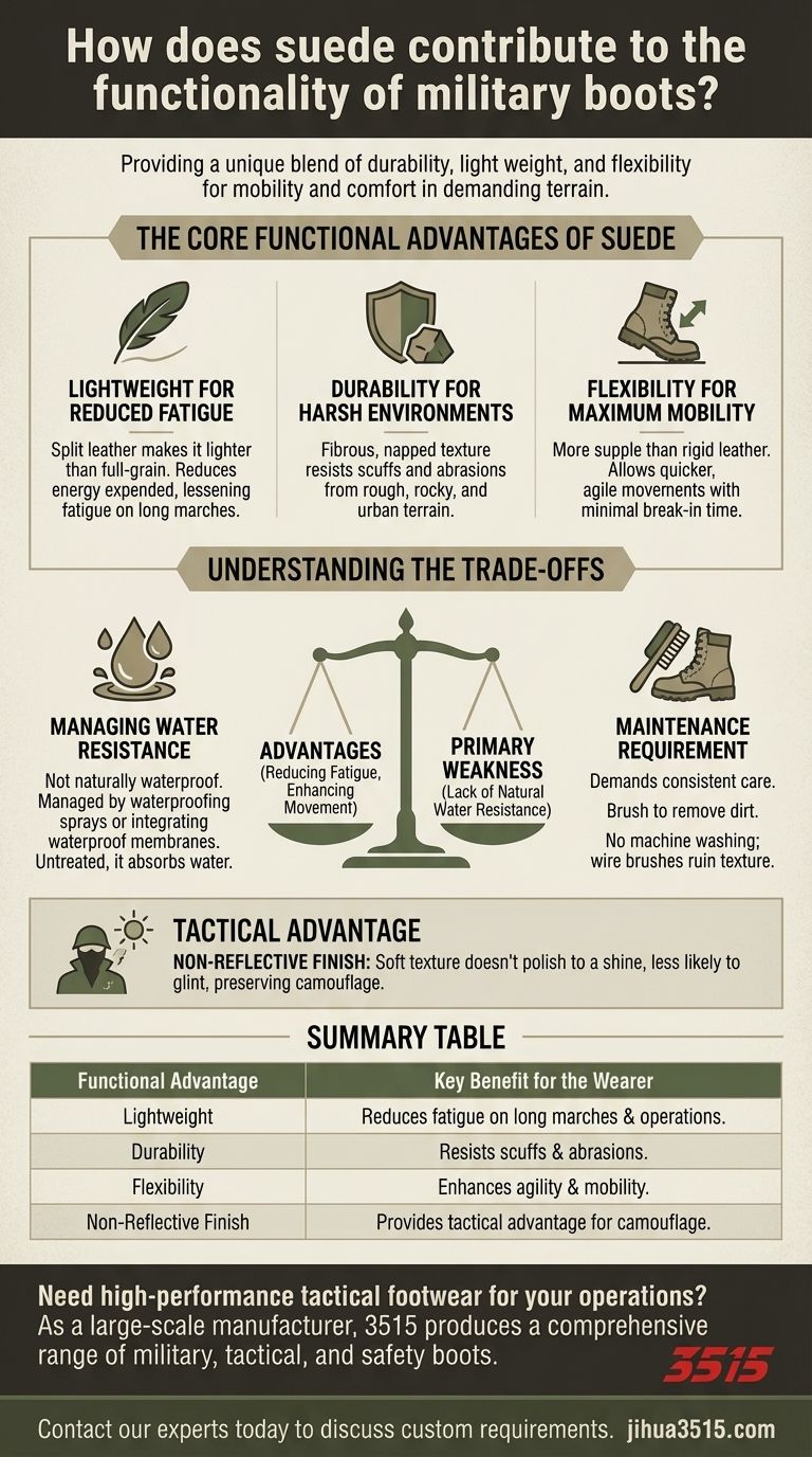 绒面革如何提升军靴的功能性？轻便耐用，适应战术任务 图解指南