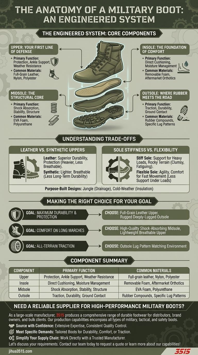 What are the main components of a military boot? A Guide to Durability & Performance Visual Guide