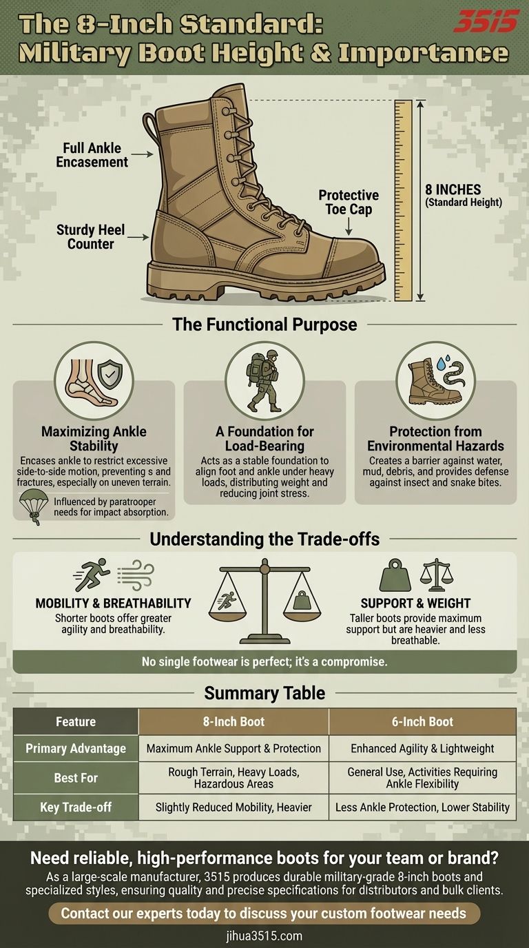Quelle est la hauteur standard des bottes militaires ? Analyse du design de 8 pouces pour un soutien maximal Guide Visuel