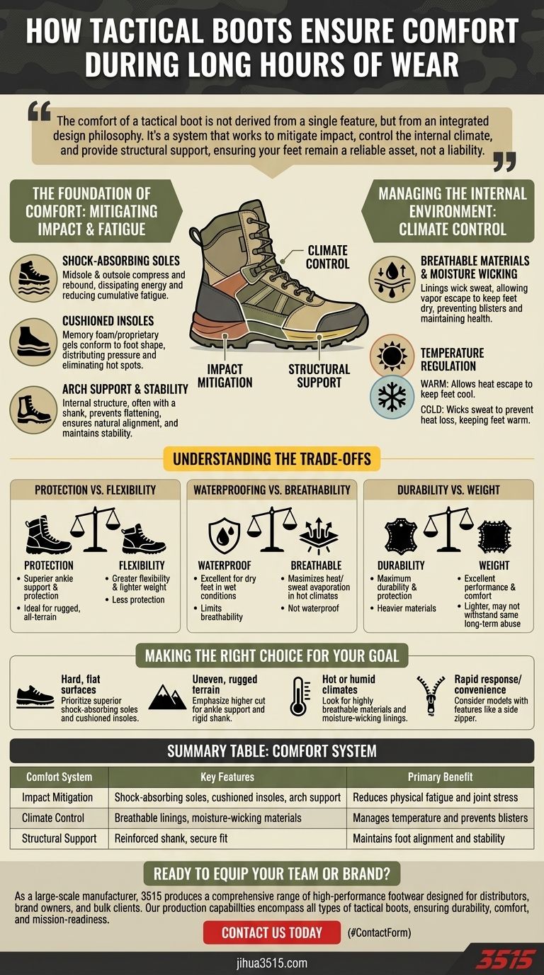 Come gli stivali tattici garantiscono il comfort durante lunghe ore di utilizzo? Padroneggia i 3 sistemi chiave di comfort Guida Visiva