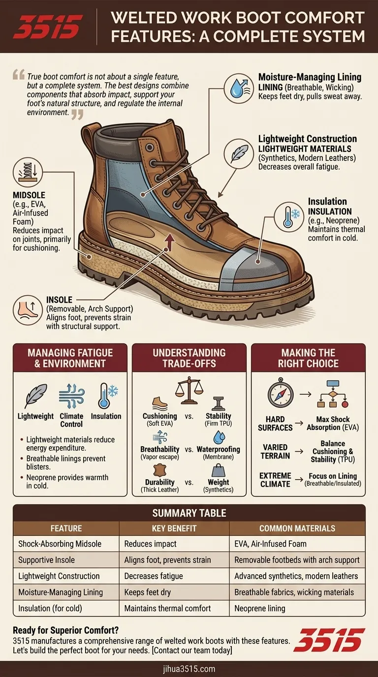Quelles sont les caractéristiques souvent incluses dans les bottes de travail cousues pour le confort ? Un guide pour un soutien tout au long de la journée Guide Visuel