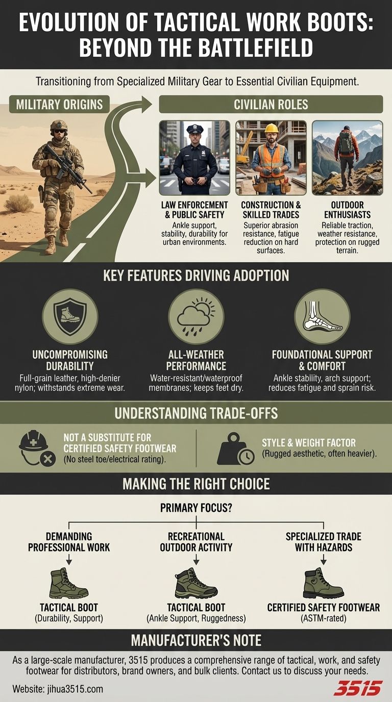 Wie haben sich taktische Arbeitsstiefel über den militärischen Einsatz hinaus entwickelt? Wesentliche Ausrüstung für Profis & Outdoor-Enthusiasten Visuelle Anleitung