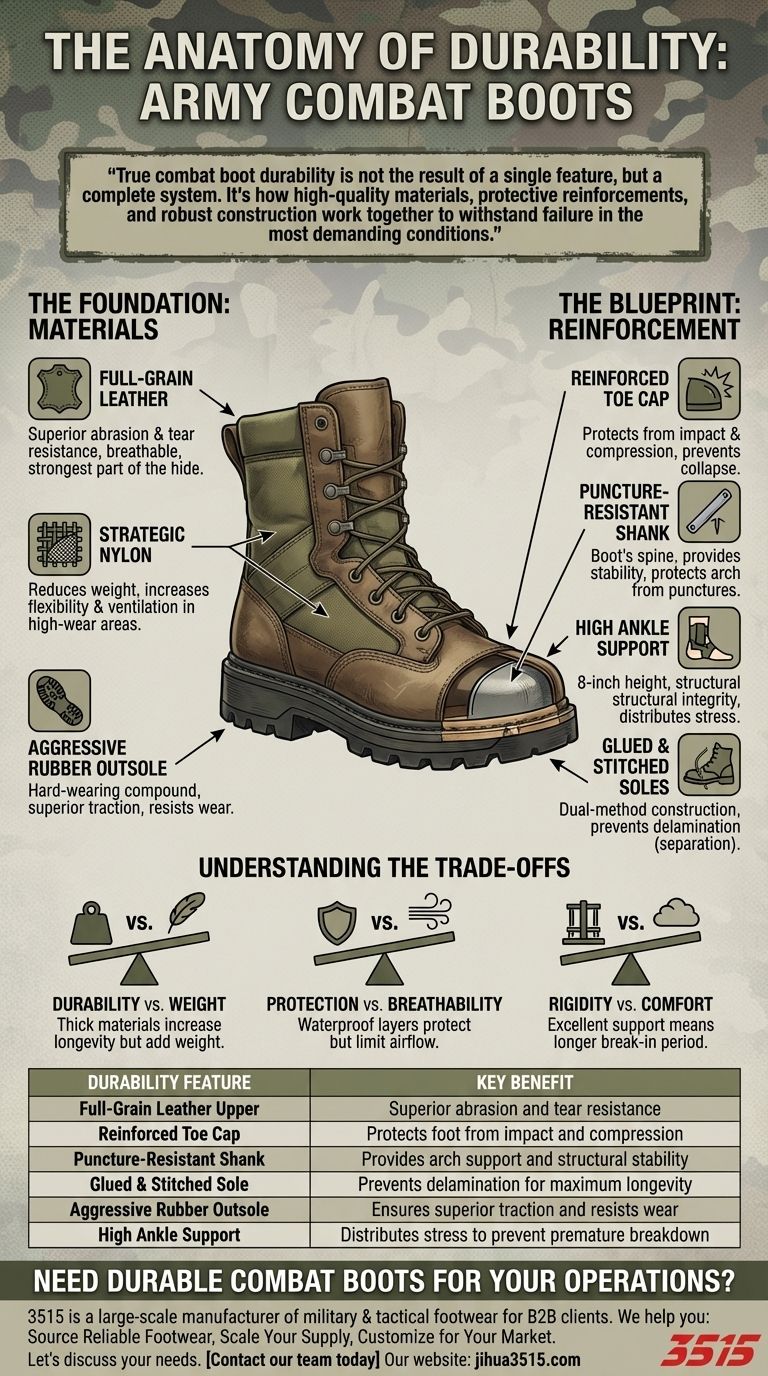 ¿Qué características adicionales mejoran la durabilidad de las botas de combate del ejército? Una guía sobre calzado militar superior Guía Visual