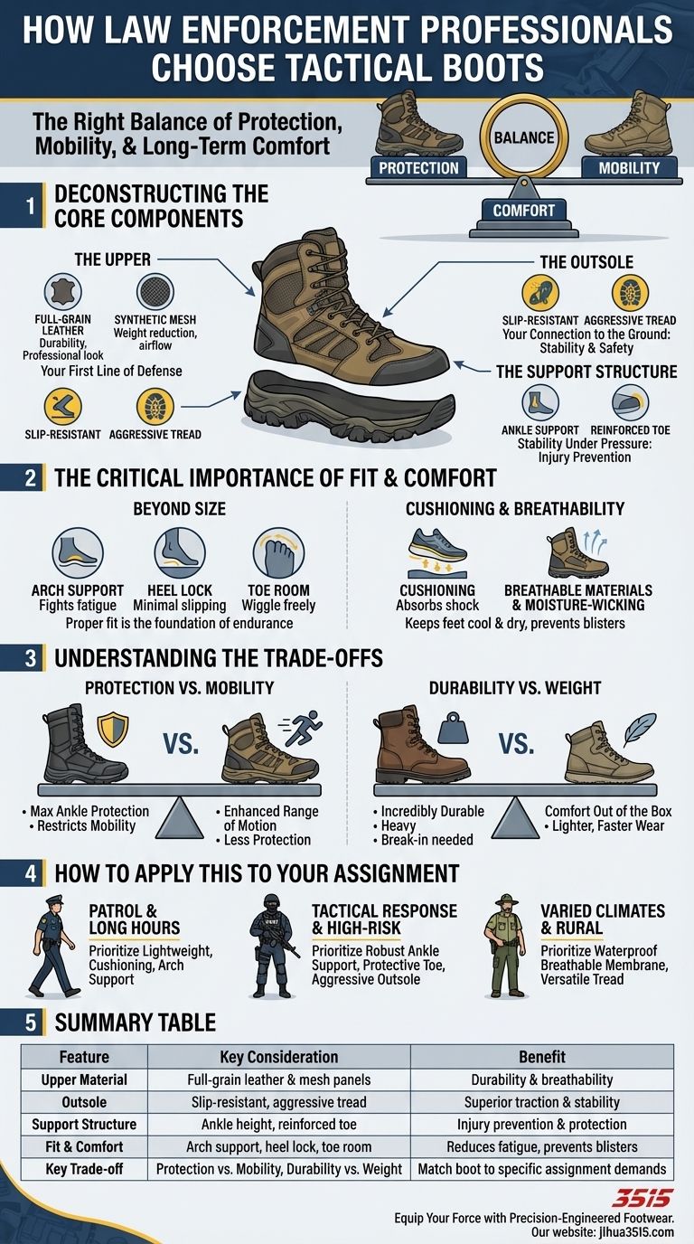 ¿Cómo deben los profesionales de las fuerzas del orden elegir sus botas tácticas? Encuentra el ajuste perfecto para tu misión Guía Visual