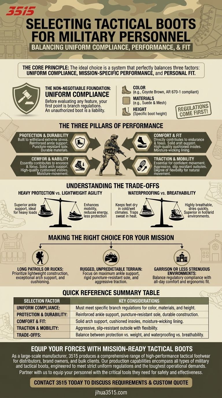 ما هي متطلبات أفراد الجيش عند اختيار الأحذية التكتيكية؟ دليل الامتثال والأداء دليل مرئي