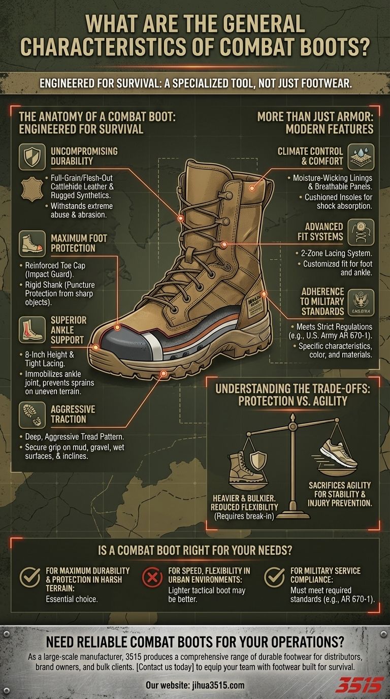 Quali sono le caratteristiche generali degli stivali da combattimento? Caratteristiche essenziali per la massima durata e protezione Guida Visiva