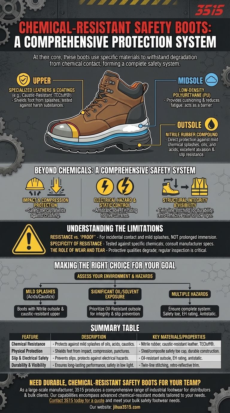 Quelles sont les caractéristiques des bottes de sécurité résistantes aux produits chimiques ? Un guide complet sur la protection des pieds industriels Guide Visuel