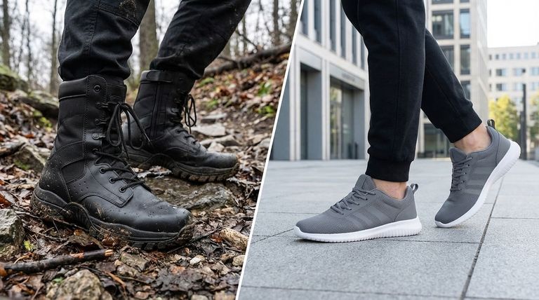 日常的な活動において、タクティカルブーツとスニーカーのどちらを選ぶべきか、どのような要素を考慮すべきですか?あなたにぴったりの一足を見つけましょう。