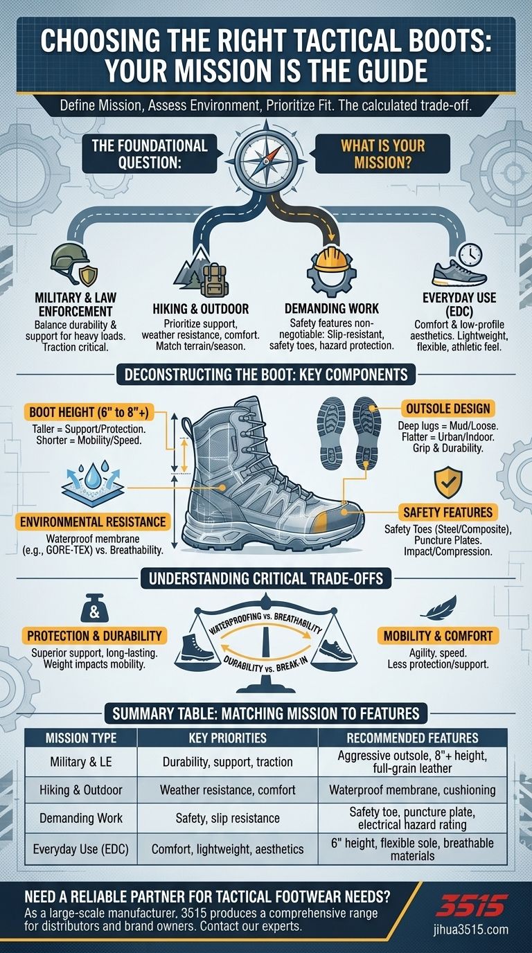 タクティカルブーツを選ぶ際に考慮すべきことは何ですか？あなたのミッションに最適なブーツを見つけましょう ビジュアルガイド