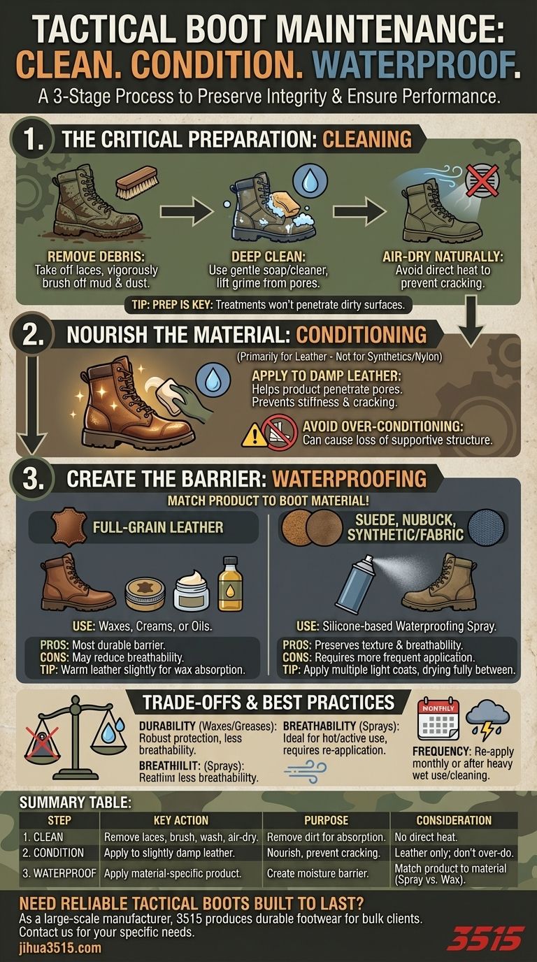 Comment appliquer un après-shampoing et un produit imperméabilisant sur des bottes tactiques ? Un guide étape par étape Guide Visuel