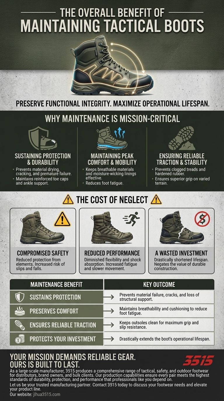 Quel est l'avantage global de l'entretien des bottes tactiques ? Maximiser la durée de vie, la sécurité et les performances Guide Visuel