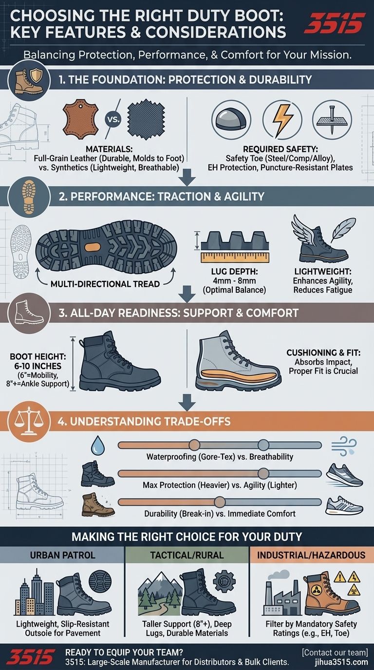Quelles caractéristiques faut-il prendre en compte lors du choix de bottes de service ? Un guide pour des performances et une sécurité optimales Guide Visuel