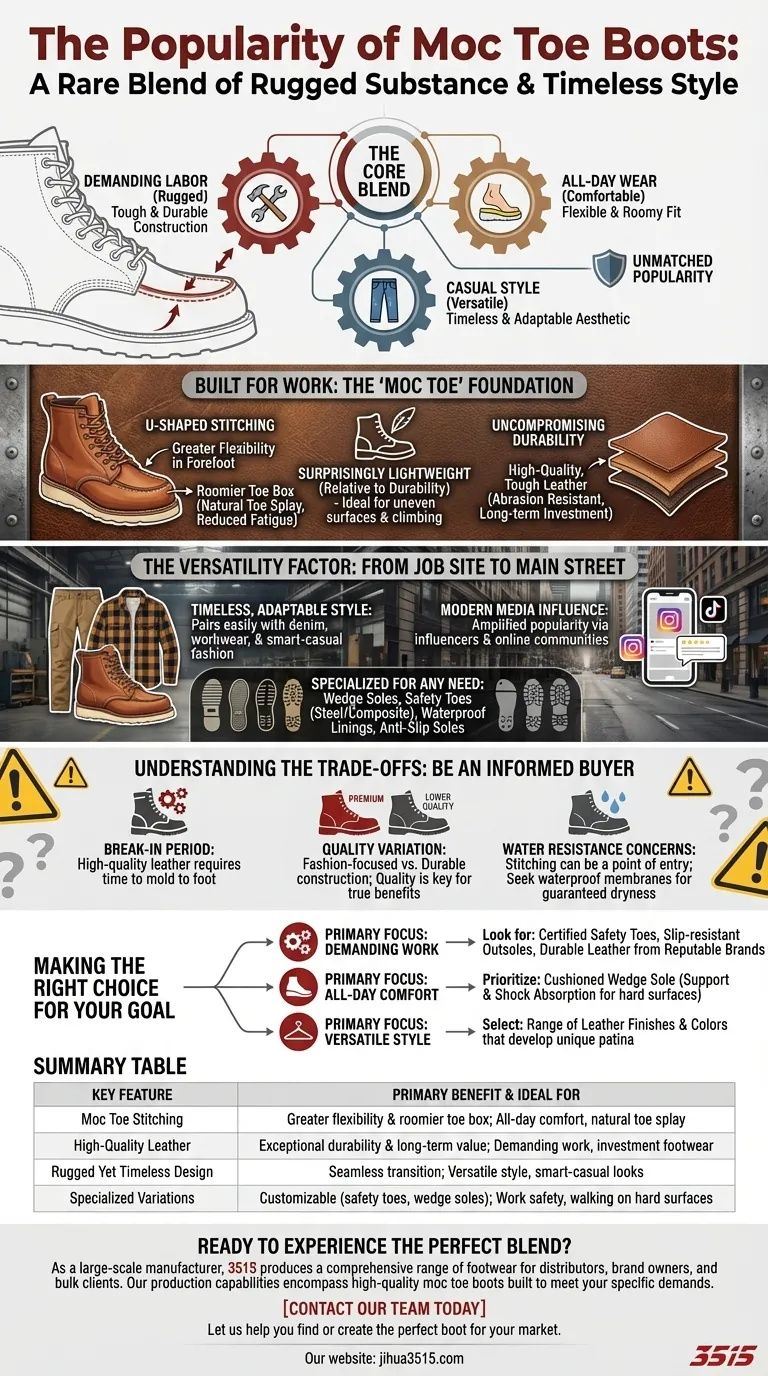 Quelles sont les principales raisons de la popularité des bottes à bout mocassin ? Confort, durabilité et style inégalés Guide Visuel