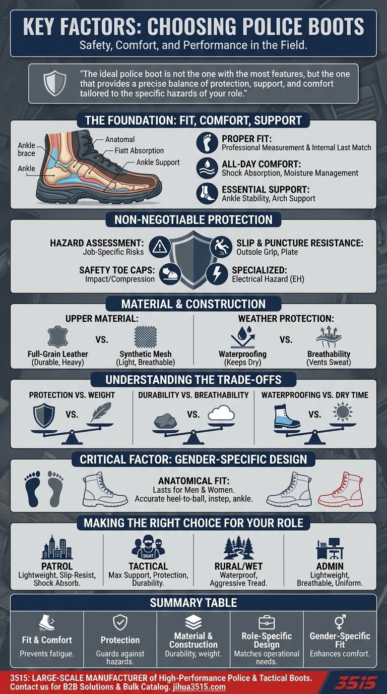 选择警用靴时需要考虑的关键因素是什么？确保安全、舒适和性能 图解指南