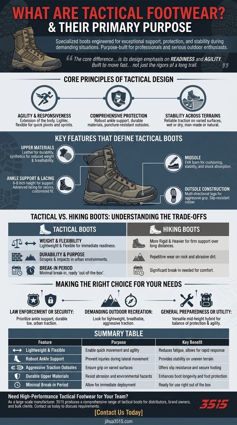 Que sont les chaussures tactiques et quel est leur objectif principal ? Conçues pour des performances et une protection maximales Guide Visuel