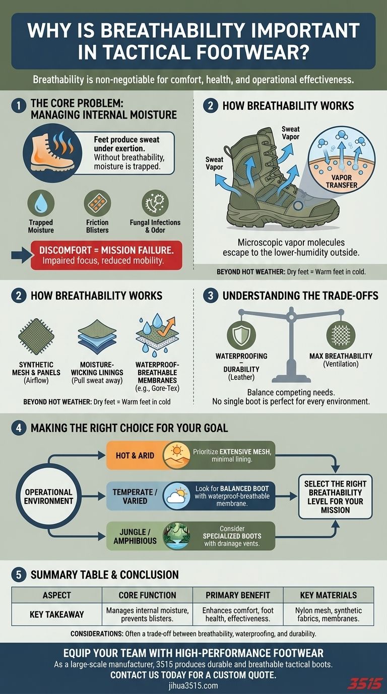 Warum ist Atmungsaktivität bei taktischen Stiefeln wichtig? Blasen verhindern und Leistung steigern Visuelle Anleitung