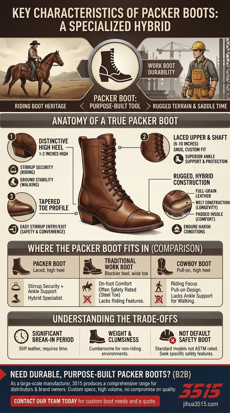 包装靴的关键特征是什么？牧场和骑行的终极混合体 图解指南