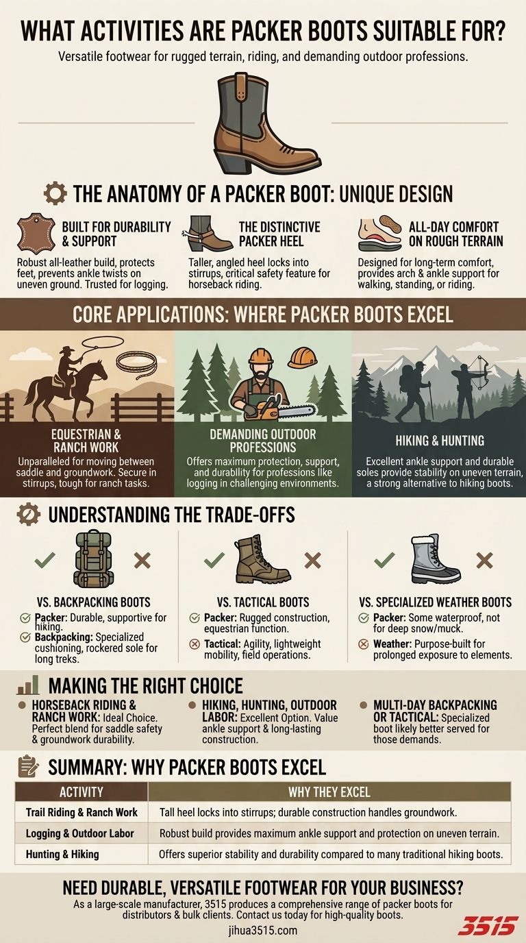 Für welche Aktivitäten eignen sich Packer Boots? Der ultimative Hybrid-Stiefel für Reiten und Arbeit Visuelle Anleitung