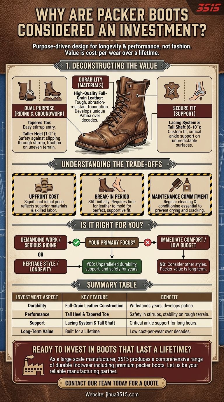 Pourquoi les bottes packer sont-elles considérées comme un investissement ? Découvrez des décennies de durabilité et de performance Guide Visuel