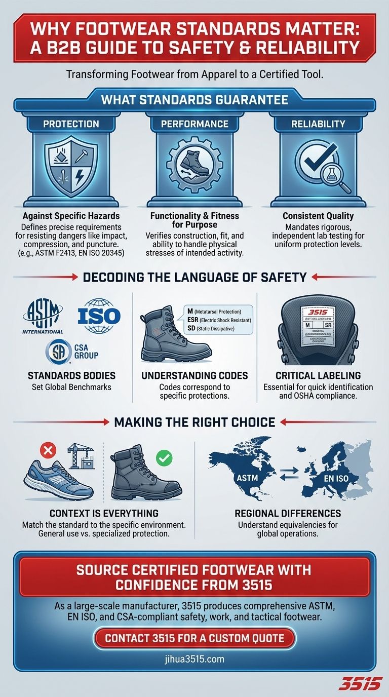 Por que as normas são importantes para o calçado? Garantir segurança, desempenho e confiabilidade Guia Visual