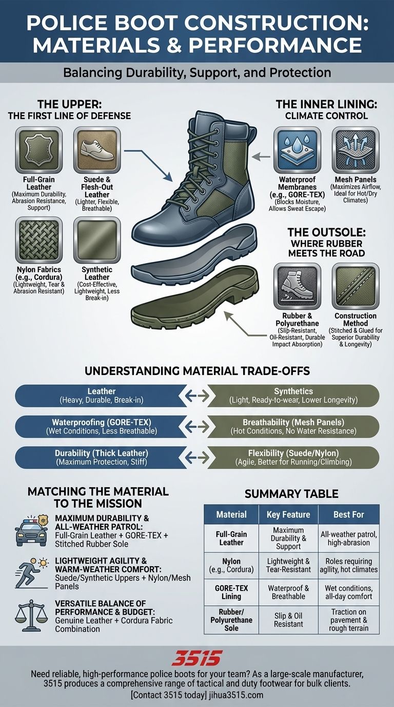 警靴的材质构成是什么？耐用性与性能指南 图解指南