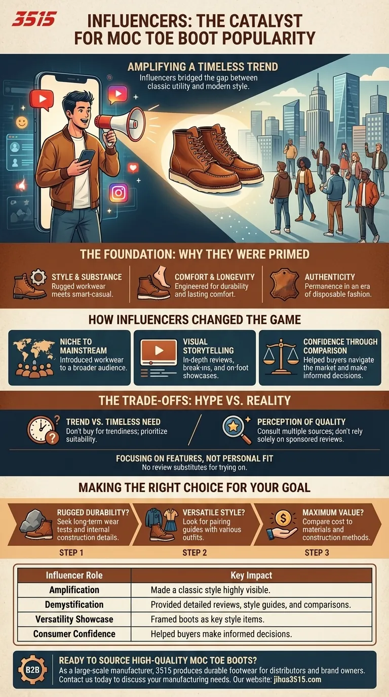 Quel rôle les influenceurs ont-ils joué dans la popularité récente des bottes à bout mocassin ? Le mégaphone moderne pour un style intemporel Guide Visuel