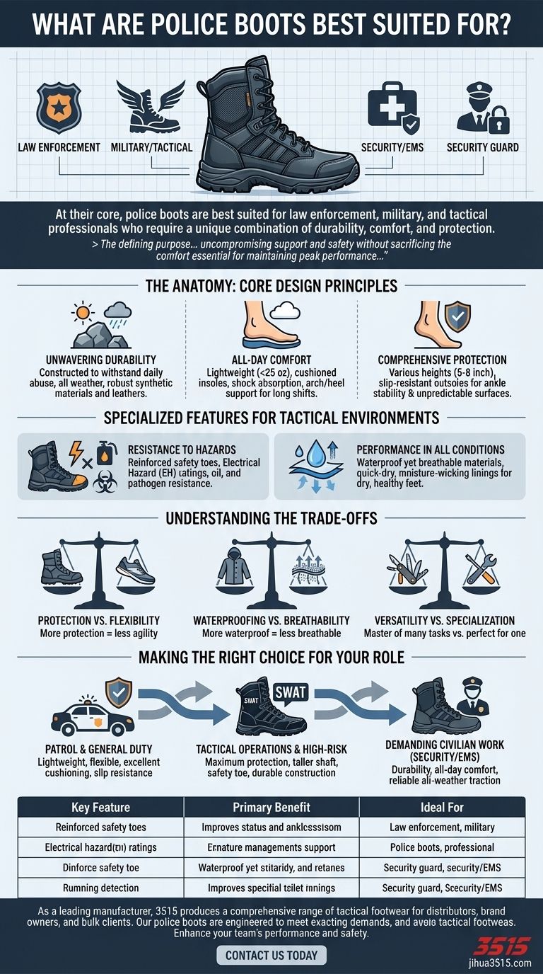 What are police boots best suited for? Unmatched Durability & Protection for Tactical Professionals Visual Guide
