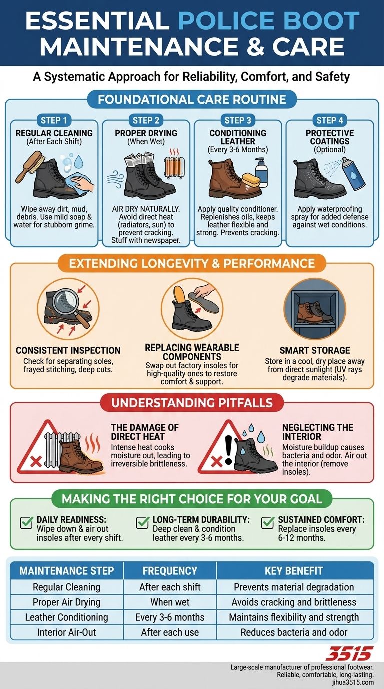 Comment entretenir et prendre soin des bottes de police ? Un guide complet pour prolonger leur durée de vie Guide Visuel