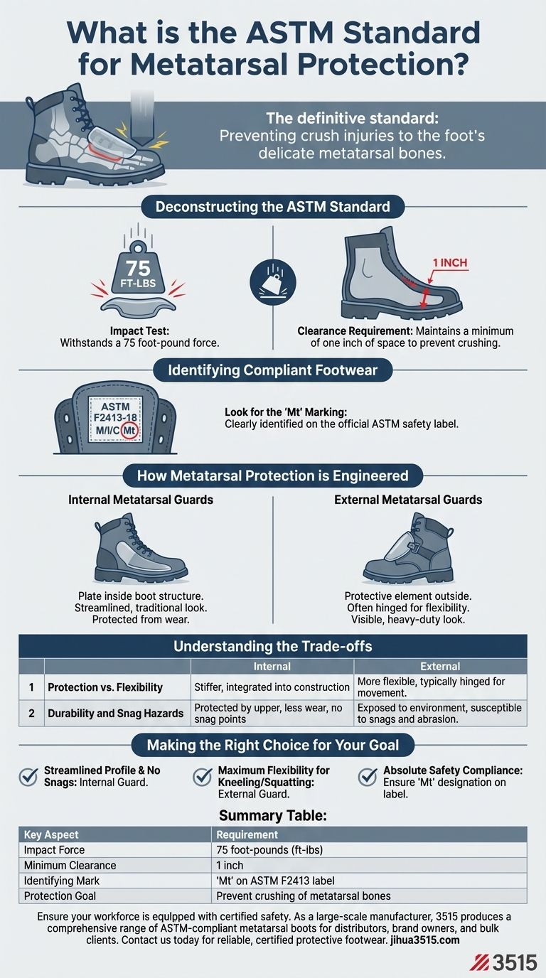 什么是 the ASTM standard for metatarsal protection？确保您的鞋类符合 75 ft-lb 的冲击测试 图解指南
