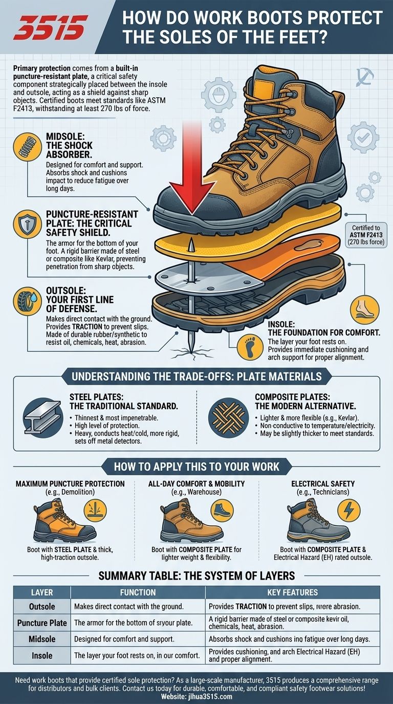 Wie schützen Arbeitsstiefel die Fußsohlen? Die Anatomie der durchstichsicheren Sicherheit Visuelle Anleitung