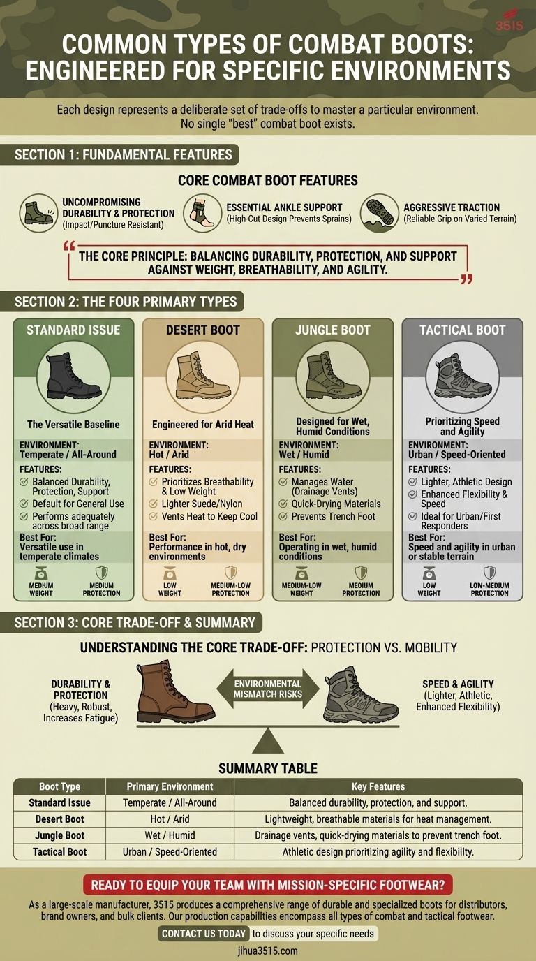 Quels sont les types courants de bottes de combat ? Trouvez la bonne botte pour votre mission Guide Visuel