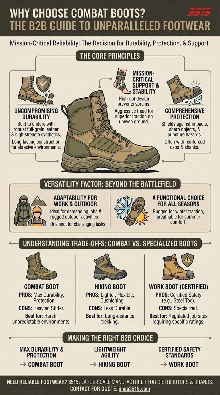 لماذا قد يختار شخص ما أحذية القتال بدلاً من الأحذية الأخرى؟ متانة لا مثيل لها ودعم لجميع التضاريس دليل مرئي