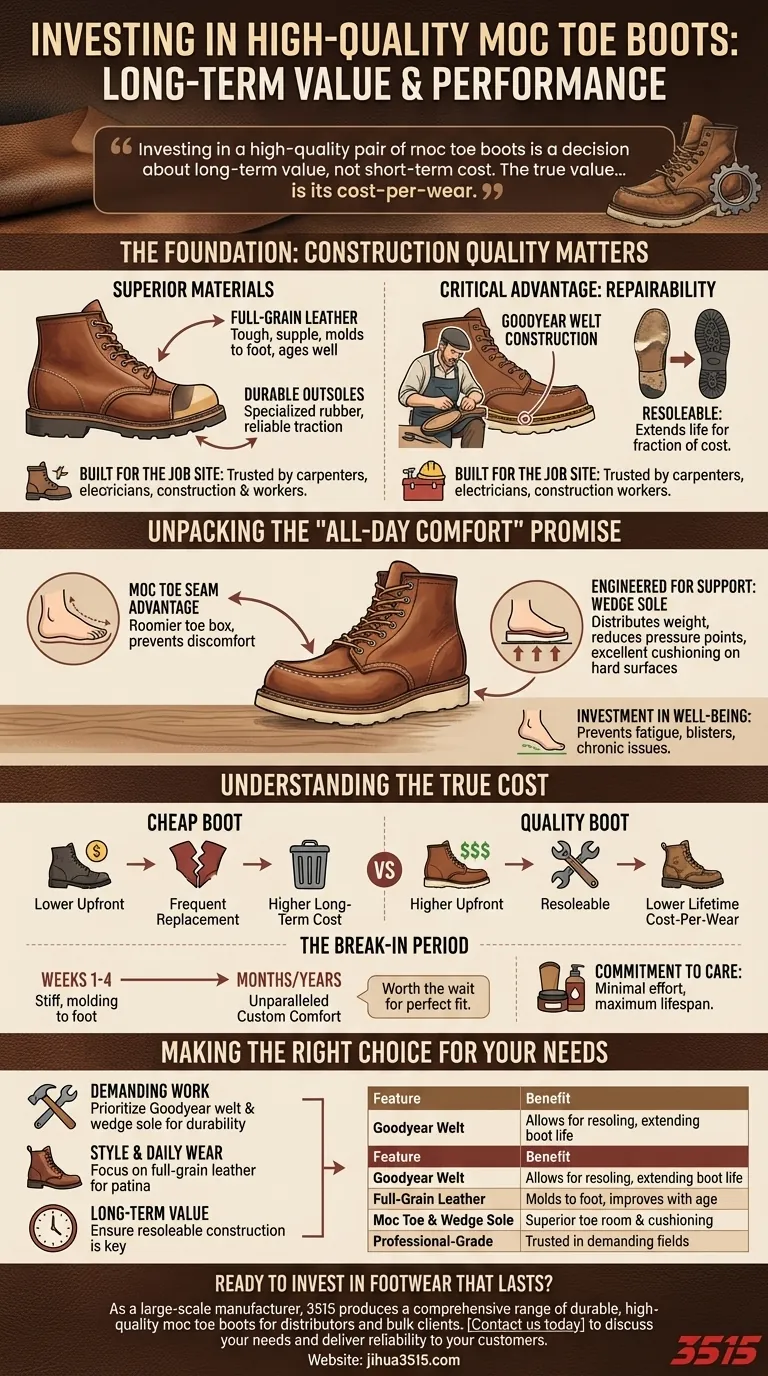 Pourquoi vaut-il la peine d'investir dans une paire de bottes à bout mocassin de haute qualité ? Pour une valeur et une durabilité à long terme Guide Visuel