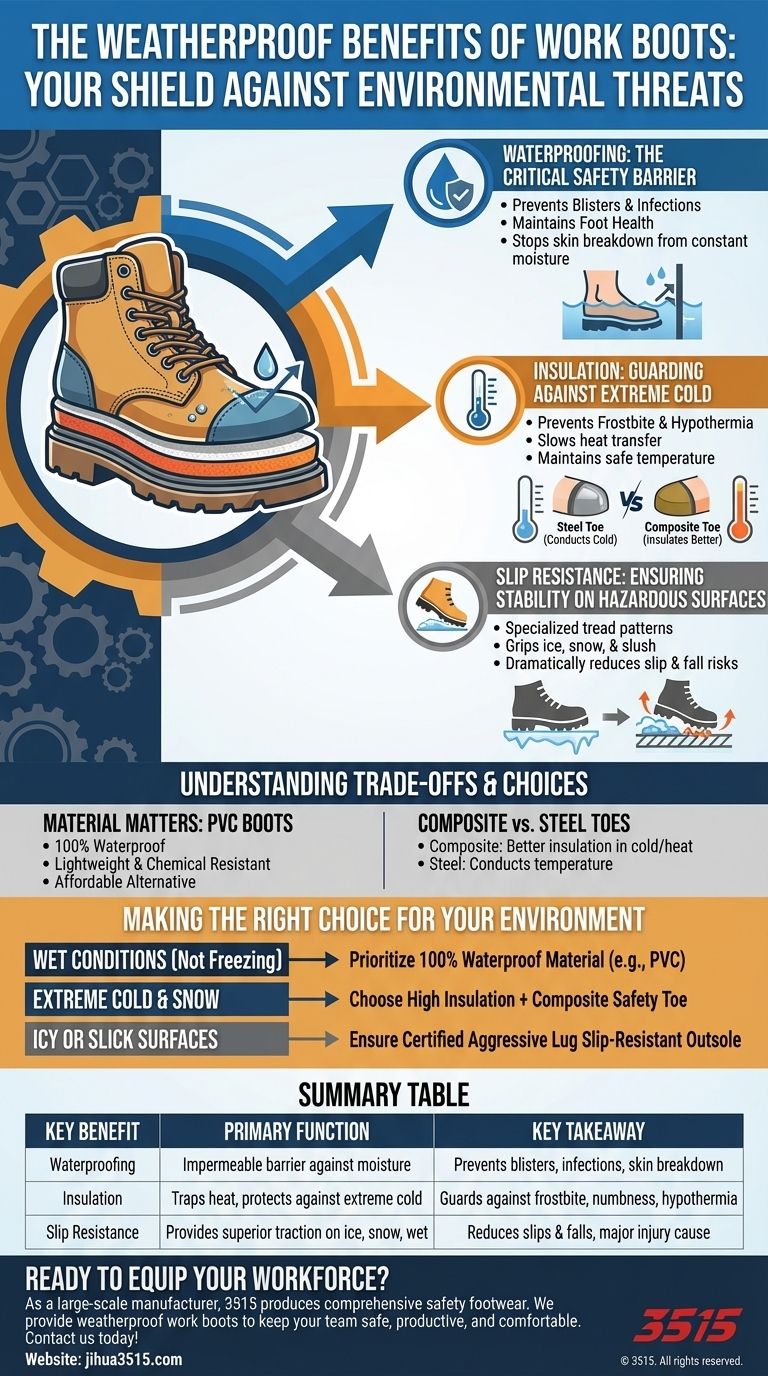 Quali sono i vantaggi delle scarpe antinfortunistiche impermeabili? Proteggi i tuoi piedi da acqua, freddo e scivolamenti Guida Visiva