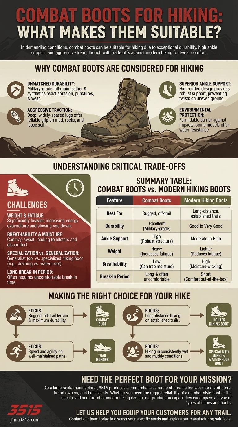 Was macht Kampfstiefel zum Wandern geeignet? Unübertroffene Haltbarkeit für raue Wege Visuelle Anleitung