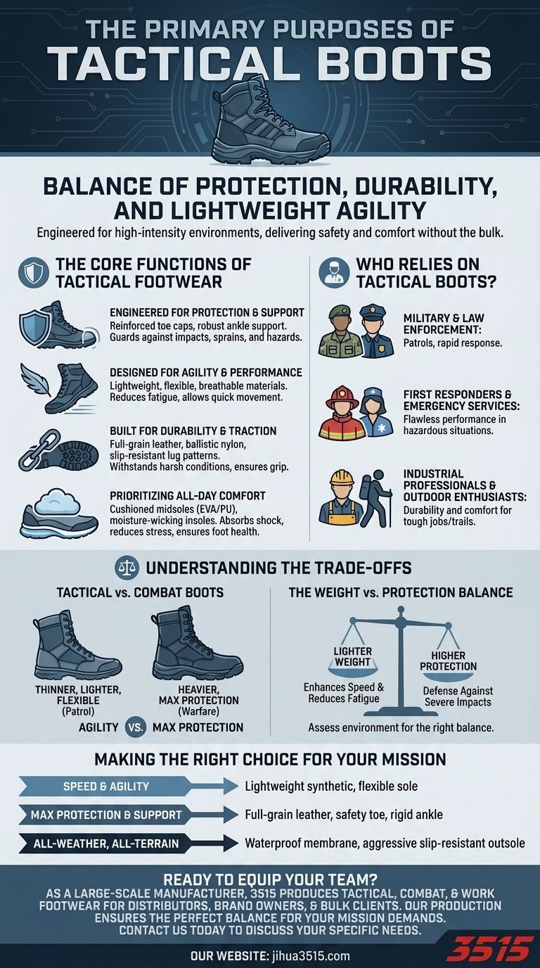 タクティカルブーツの主な目的は何ですか？保護、俊敏性、耐久性を解き放つ ビジュアルガイド