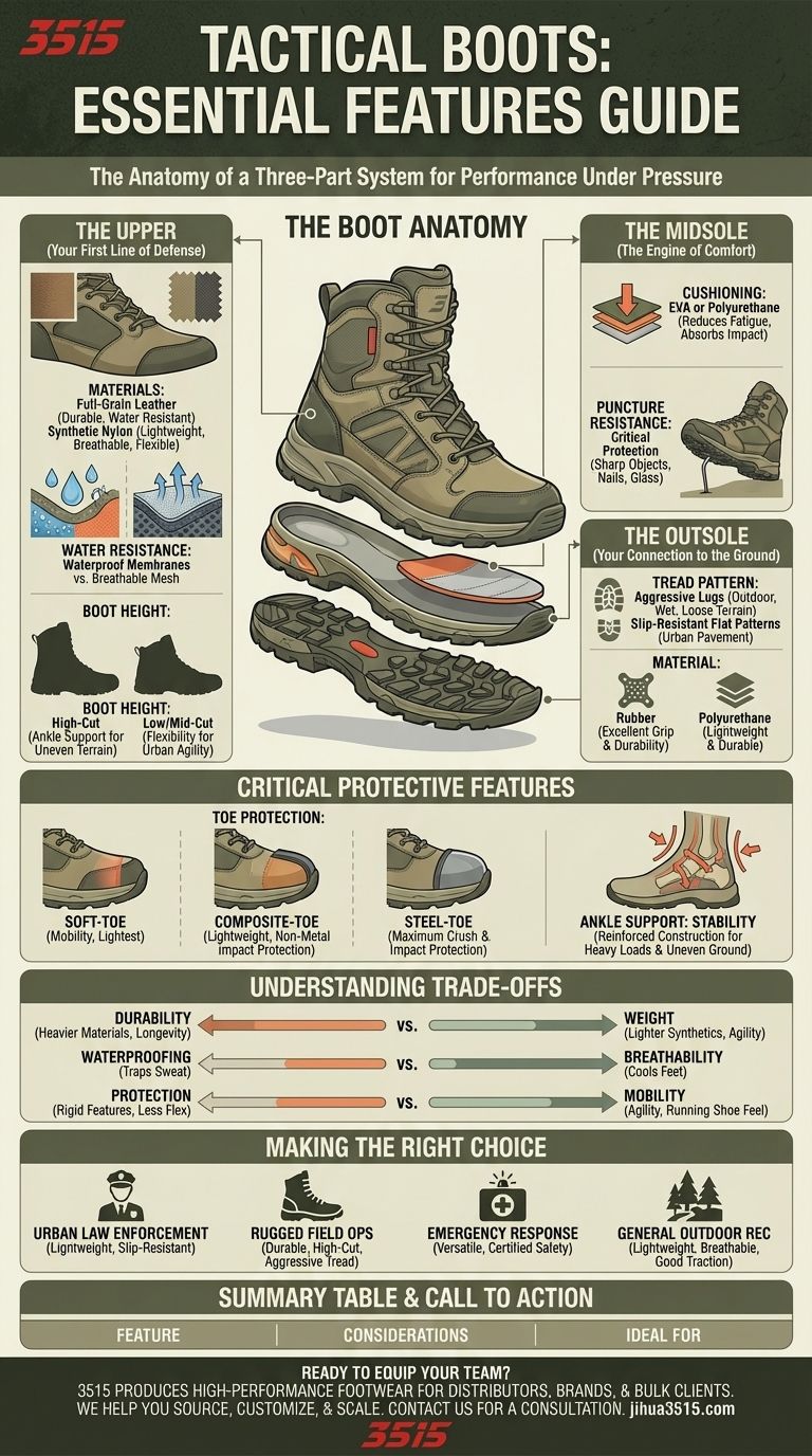 What are the important features to consider when buying tactical boots? Choose the Right Boot for Your Mission Visual Guide