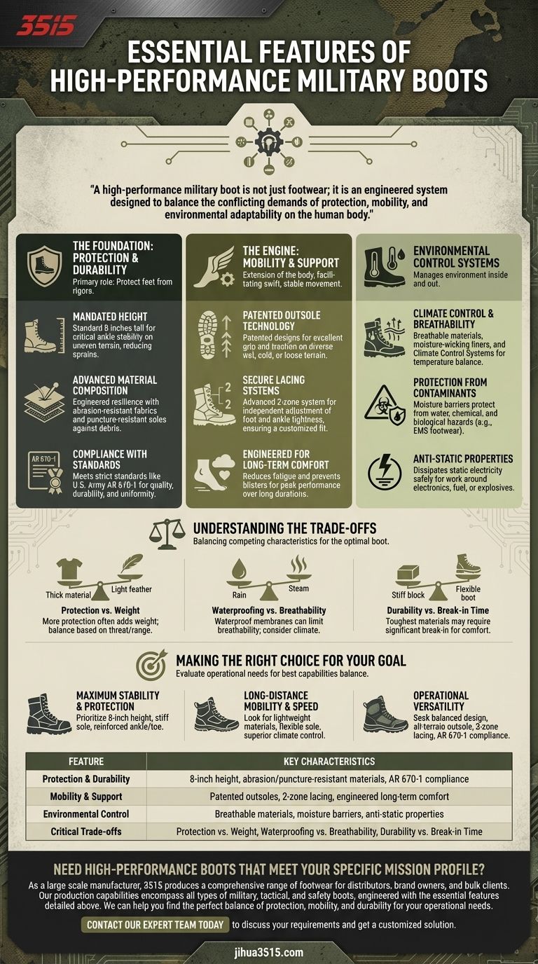 고성능 군용 부츠의 필수 기능은 무엇인가요? 임무 성공을 위한 6가지 필수 요소 시각적 가이드