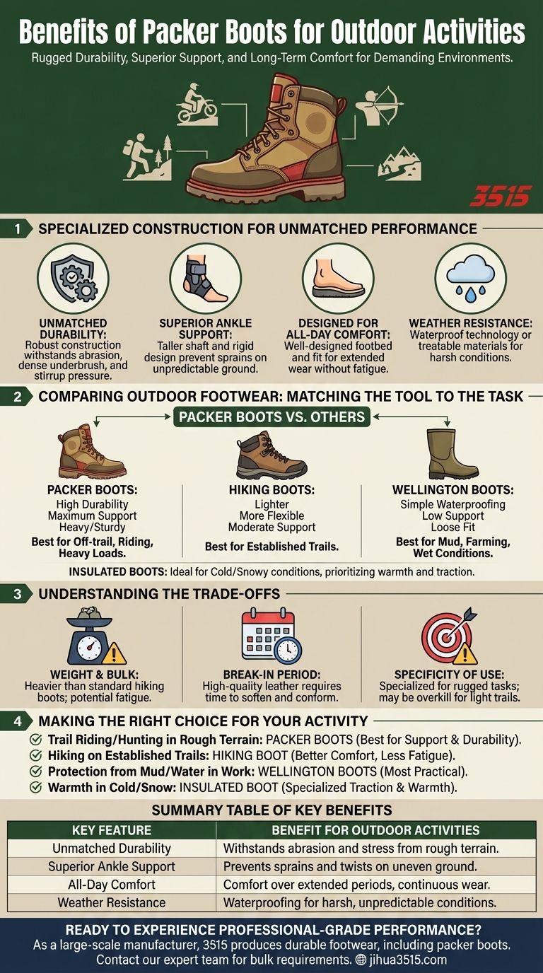 Was sind die Vorteile von Packer Boots für Outdoor-Aktivitäten? Unübertroffene Unterstützung & Haltbarkeit Visuelle Anleitung