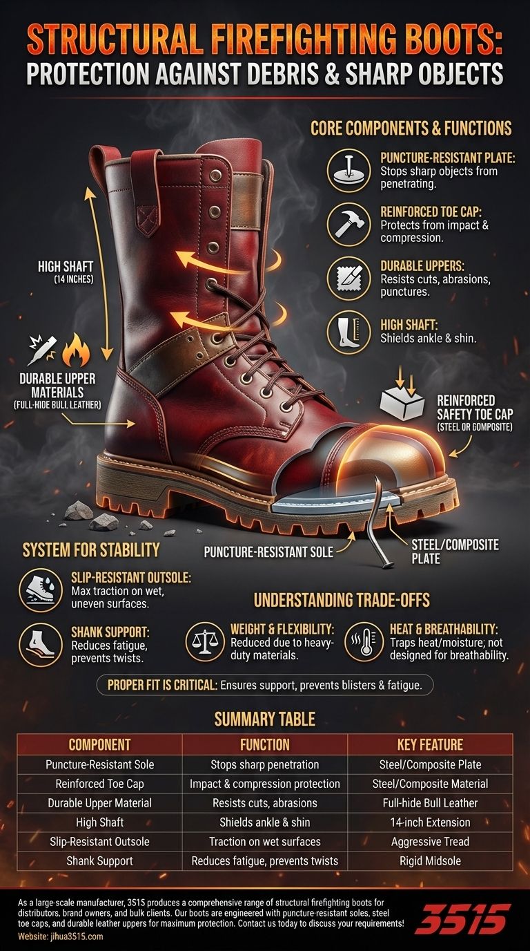 구조 소방 부츠는 어떻게 잔해와 날카로운 물체로부터 보호합니까? | 완벽한 발 안전 가이드 시각적 가이드